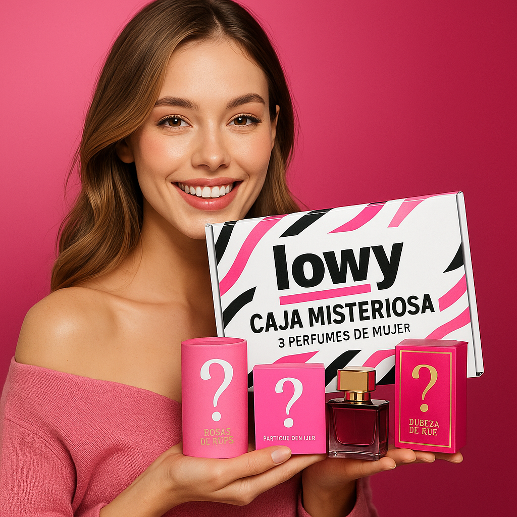 Caja Misteriosa Lowy™ – 3 Perfumes de Mujer con Envío Gratis y Pago Seguro en Casa