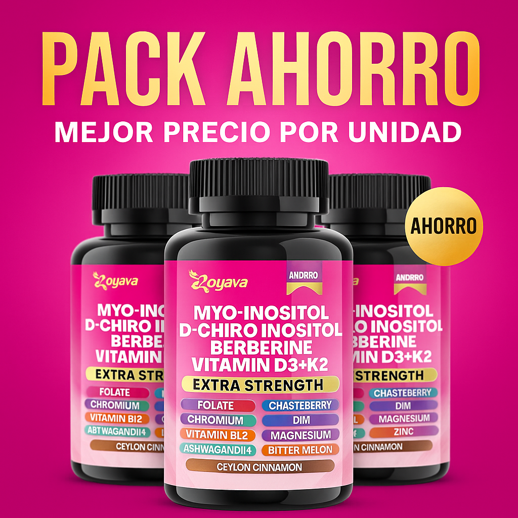 Myo-Inositol + D-Chiro Inositol + Berberina + Vitamina D3 + K2 – (90 Cápsulas)