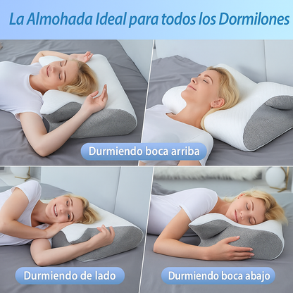 MÁSTER CERVICAL 2 EN 1 - Almohada de Espuma Viscoelástica Ortopédica y Ergonómica.