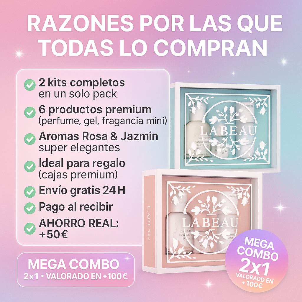 LABEAU™ Súper Set 6 en 1: Rosa + Jazmín en Oferta Final