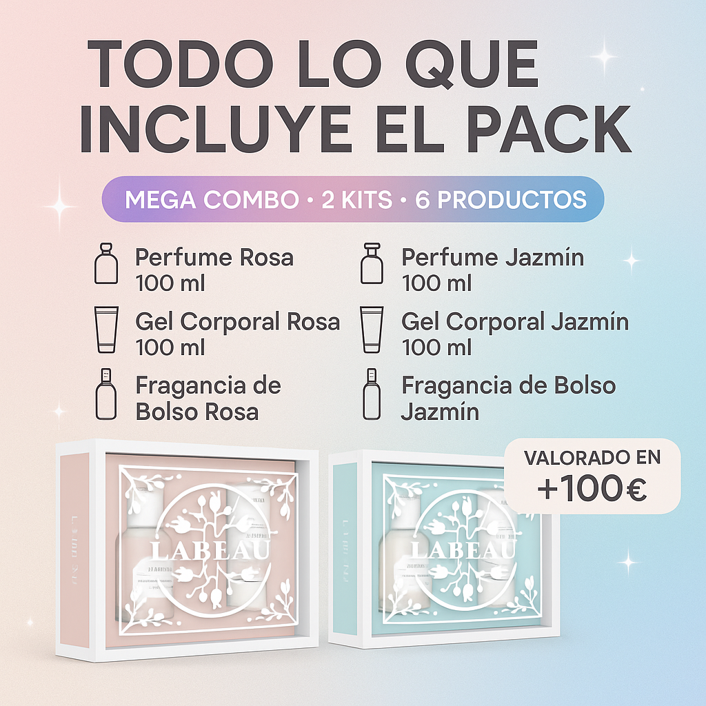 LABEAU™ Súper Set 6 en 1: Rosa + Jazmín en Oferta Final