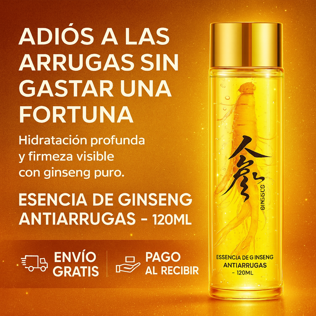 GINSENG Gold 24K®: Borrador de Arrugas & Efecto Tensor Inmediato (120ml)
