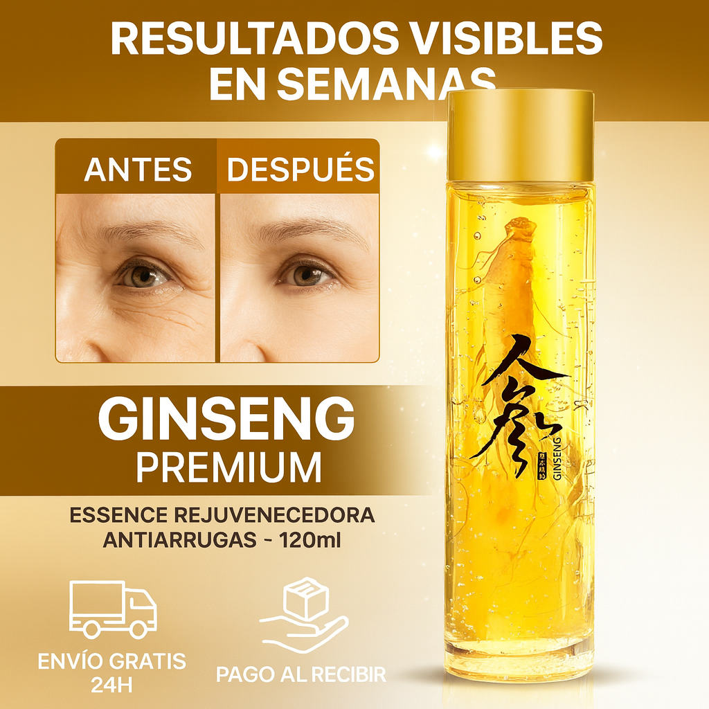 GINSENG GOLD 24K® – EFECTO TENSOR INMEDIATO ANTIARRUGAS PARA PIEL FLÁCIDA | 120 ML