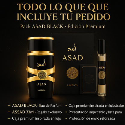 ASAD BLACK 100ml · Pack Rey Árabe + Regalo Exclusivo 33ml