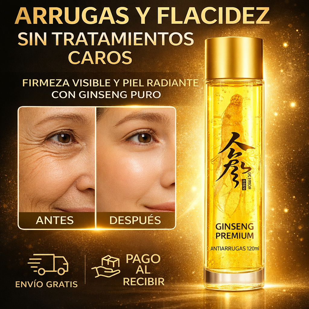 GINSENG GOLD 24K® – EFECTO TENSOR INMEDIATO ANTIARRUGAS PARA PIEL FLÁCIDA | 120 ML