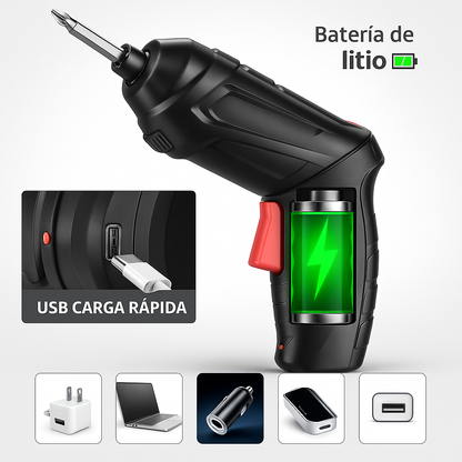 Set Destornillador Eléctrico 47PCS + Maletín Profesional + Regalo