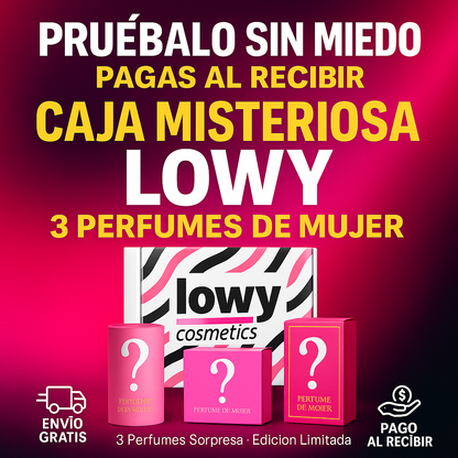Caja Misteriosa Lowy™ – 3 Perfumes de Mujer con Envío Gratis y Pago Seguro en Casa