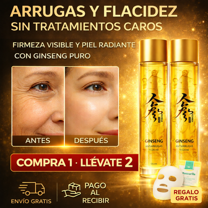 GINSENG GOLD 24K® – EFECTO TENSOR INMEDIATO ANTIARRUGAS | 120 ML (COMPRA 1 · LLÉVATE 2 + REGALO)