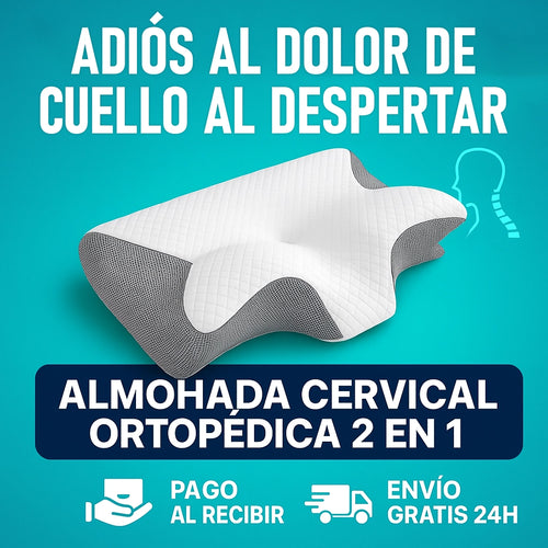MÁSTER CERVICAL 2 EN 1 - Almohada de Espuma Viscoelástica Ortopédica y Ergonómica.