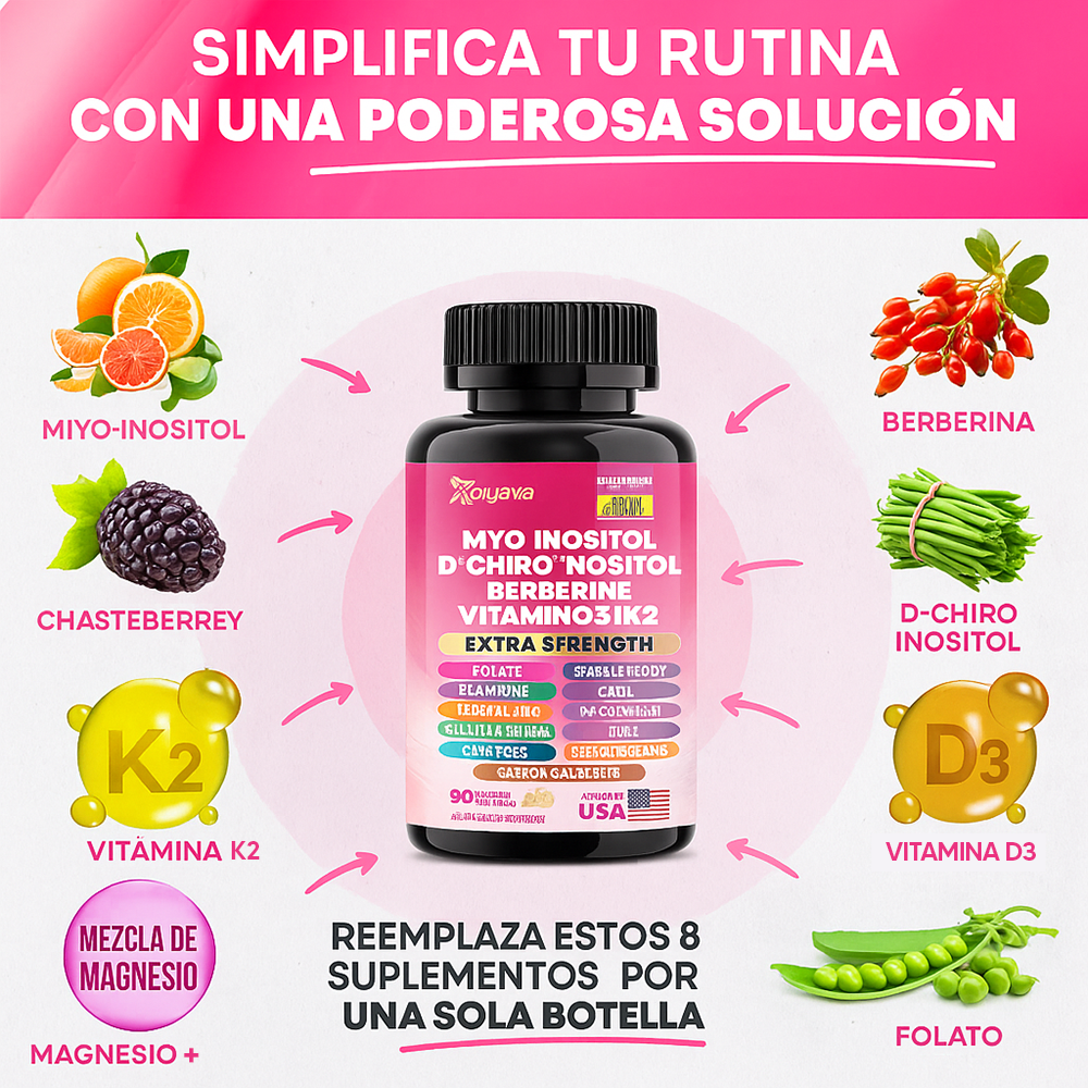 [OFERTA 2x1] Protocolo Hormonal 24H: Myo-Inositol & Berberina (Mañana) + Ashwagandha & Magnesio (Noche) - 150 Cápsulas