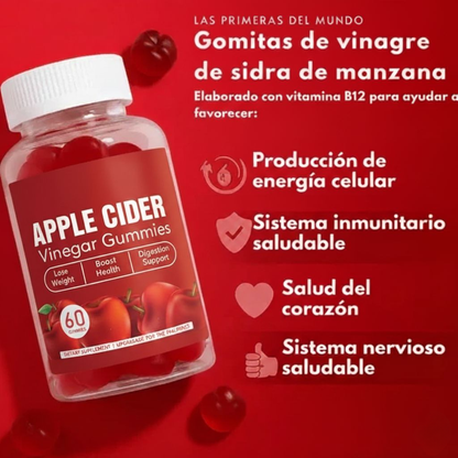 🍏 APPLE CIDER® - Gummies de Vinagre de Manzana (60 unidad) – Transforma tu cuerpo con solo 2 gummies al día - 40% OFF