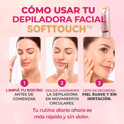 SoftTouch™ | BASTA DE CERA Y PINZAS: Depilación Facial Instantánea y Portátil.
