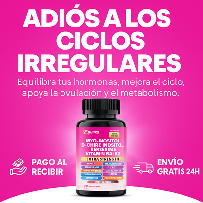Myo-Inositol + D-Chiro Inositol + Berberina + Vitamina D3 + K2 – (90 Cápsulas)