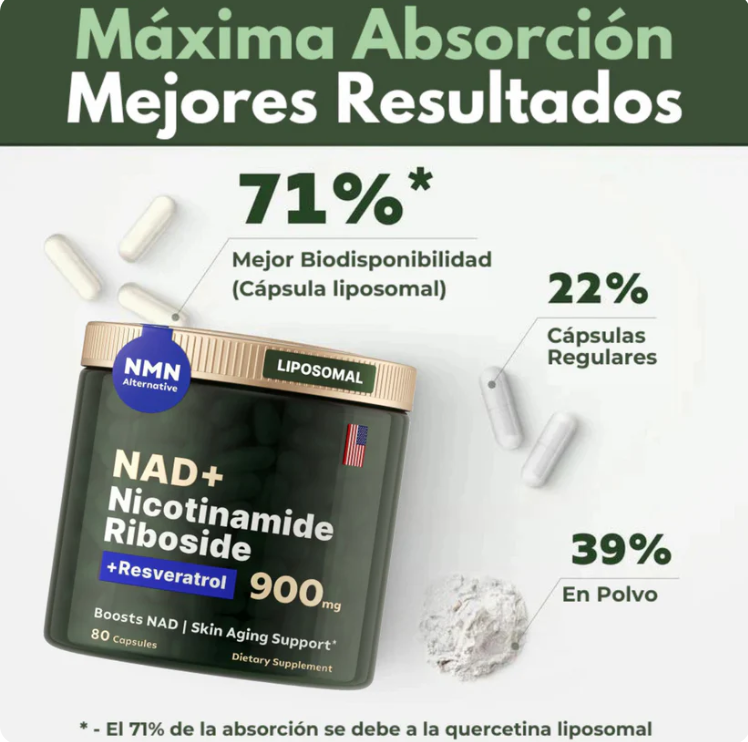 REVICELL NAD+ ADVANCED – ENERGÍA CELULAR Y BIENESTAR AVANZADO (80caps)
