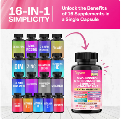 [OFERTA 2x1] Protocolo Hormonal 24H: Myo-Inositol & Berberina (Mañana) + Ashwagandha & Magnesio (Noche) - 150 Cápsulas