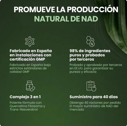 REVICELL NAD+ ADVANCED – ENERGÍA CELULAR Y BIENESTAR AVANZADO (80caps)