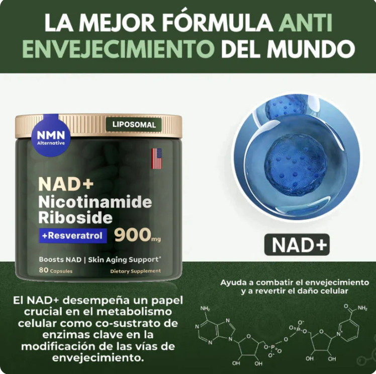 REVICELL NAD+ ADVANCED – ENERGÍA CELULAR Y BIENESTAR AVANZADO (80caps)